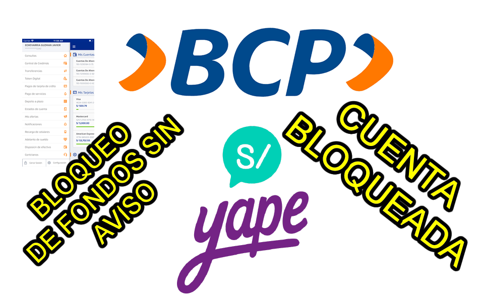 YAPE bloquea fondos de cuenta de ahorro BCP